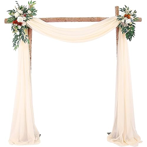 HUHJYUGE Querbehang Schwarz Hochzeitsbogen Deko Gardinen Hochzeit Vorhang Tüllstoff Freihanddeko Gardinen Chiffon vorhänge Freihandbogen Hochzeitsvorhang (3 1000cm) von HUHJYUGE