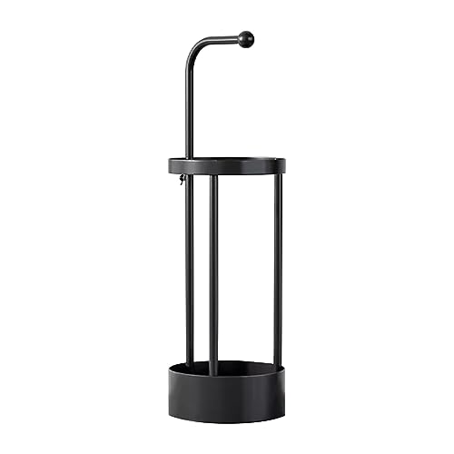 HUHJYUGE Regenschirmstander Modern, Schirmstander Regenschirm Metall mit Wasserauffangschale, Freistehender Aufbewahrung für Schirm Cutout-Design, für Eingangsbereich, Flur (Black) von HUHJYUGE