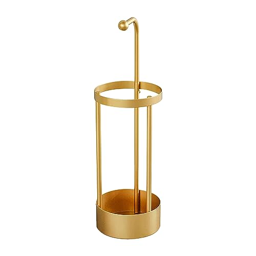 HUHJYUGE Regenschirmstander Modern, Schirmstander Regenschirm Metall mit Wasserauffangschale, Freistehender Aufbewahrung für Schirm Cutout-Design, für Eingangsbereich, Flur (Gold) von HUHJYUGE