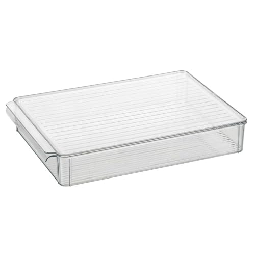 HUHJYUGE Stapelbaren Kühlschrank-Organizern, Transparente Kühlschrank Aufbewahrungsbox mit Deckel, für Eier, Obst, Gemüse, Gefrierschrank Oder Kühlschrank, Staubgeschützt (B) von HUHJYUGE