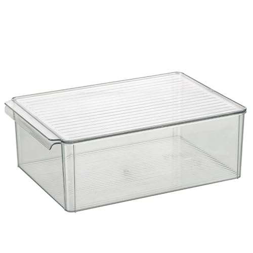 HUHJYUGE Stapelbaren Kühlschrank-Organizern, Transparente Kühlschrank Aufbewahrungsbox mit Deckel, für Eier, Obst, Gemüse, Gefrierschrank Oder Kühlschrank, Staubgeschützt (C) von HUHJYUGE