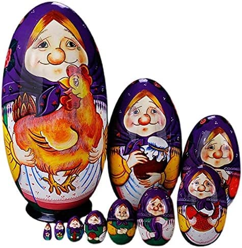 10 Stück schöne handgefertigte russische Nesting-Puppen aus Holz als Geschenk, russische Nesting-Wunschpuppen, Engel, Matroschka, traditionell von HUHUJINGE
