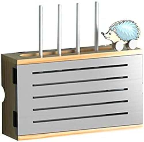 An der Wand montierter WLAN-Router-Rack, WLAN-Aufbewahrungsbox, schwebende Regale, Steckdosenleiste und Kabelmanagement, versteckte Rackbox, Set-Top-Box-Regal ohne Stanzen, Kabelaufbewahrung von HUHUJINGE