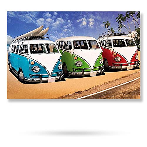 HUI JIN 5d Diamant Malerei Komplett Kreuzstich Set Retro Bus Motiv Diamond Painting von HUI JIN