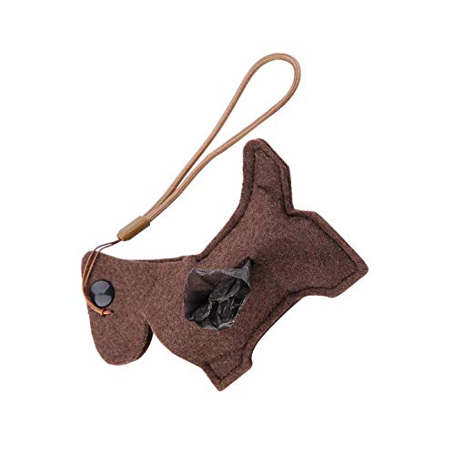 Kotbeutelspender aus Filz, tragbar, robust, Cartoon-Form, Haustierabfall, Braun Kotbeutelspender aus Filz, tragbar, robust, Cartoon-Form, Haustierabfall, Braun von HUI JIN