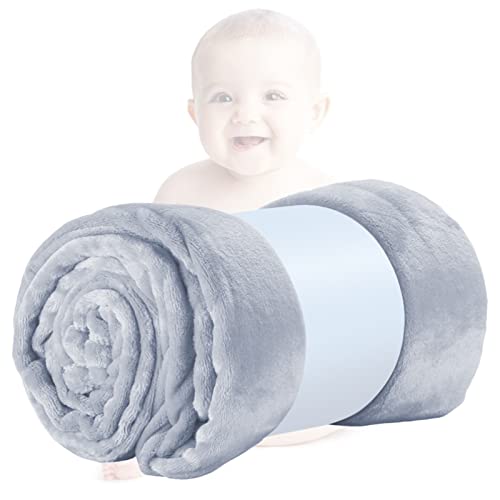 HUIEYE Kuscheldecke Flauschig,Babydecke, Flanell Kleinkind Warme PlüSch Super Weich Und Bequeme Kinderwagen Decke Flanelldecke Als Sofadecke Wohndecke BüRodecke Oder Tagesdecke 70 * 100cm(hellgrau) von HUIEYE