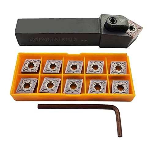 HUIFACAI MCSNL1616H12 Drehwerkzeughalter + 10 Stück CNMG120408-MA VP15TF Einsatz-Drehspitzen-Werkzeug, 100 mm, 157 x 79 x 36 mm von HUIFACAI