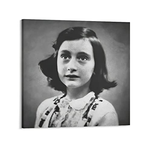 Anne Frank Diaries Mädchen-Poster, Leinwand, Kunstdruck und Wandkunst, moderne Familiendekoration, Poster, 30 x 30 cm von HUIHUO