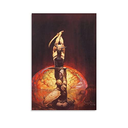 HUIHUO Frank Frazetta Illustrator-Poster, Gemälde, Poster, Bilddruck, Leinwand, Poster, Wandfarbe, Kunstposter, Dekor, moderne Wohnkunstwerke, Geschenkidee, 50 x 75 cm von HUIHUO