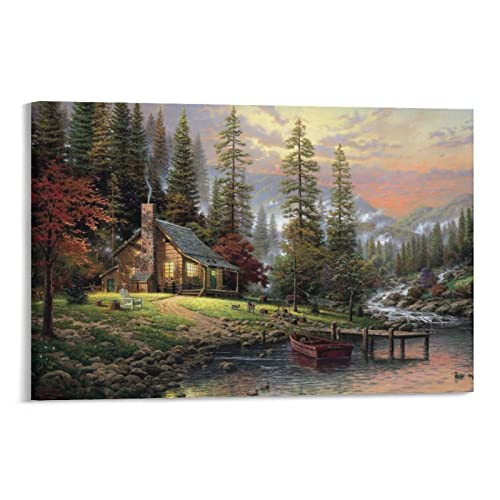 HUIHUO Poster mit Maler-Bob Ross-Motiv, Kunstwerke, Bilddruck, Poster, Wandkunst, Malerei, Leinwand, Dekoration, Heimposter, 40 x 60 cm von HUIHUO