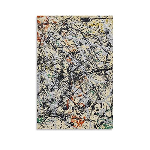 HUIHUO Jackson Pollock, The Painter Dribbled His Work, Poster, Wandkunst, Poster, Rollen, Leinwand, Gemälde, Bild, Wohnzimmer-Dekor, Zuhause, gerahmt/ungerahmt, 30 x 45 cm von HUIHUO