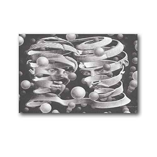 MC Escher Poster berühmter niederländischer Druck Kunstposter Leinwand Gemälde Dekor Wanddruck Foto Geschenke Zuhause moderne dekorative Poster gerahmt / ungerahmt 50 x 75 cm von HUIHUO