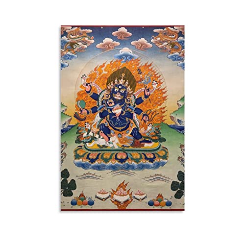 Mahakala Thangka Wrathful tibetisch buddhistische Poster Poster Wandkunst Gemälde Leinwand Geschenk Wohnzimmer Drucke Schlafzimmer Dekor Poster Kunstwerke 30 x 45 cm von HUIHUO