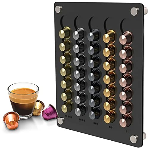 HUIIUH Kapselhalter für Nespresso Original Kapseln, Wand-Kapselspender für 35 Kaffeepads Aufbewahrung, Nesspressokaffeekapseln Halter aus Acryl für Schränke & Kühlschränke von HUIIUH