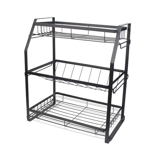 HUIJIN 3-Tier Gewürzregal Küchenregal Arbeitsplatte Stehend Gewürzständer,Abnehmbar Gewürzhalter Küche Tischregal Gewürzgläser Organizer,Rack Organizer ﻿ von HUIJIN