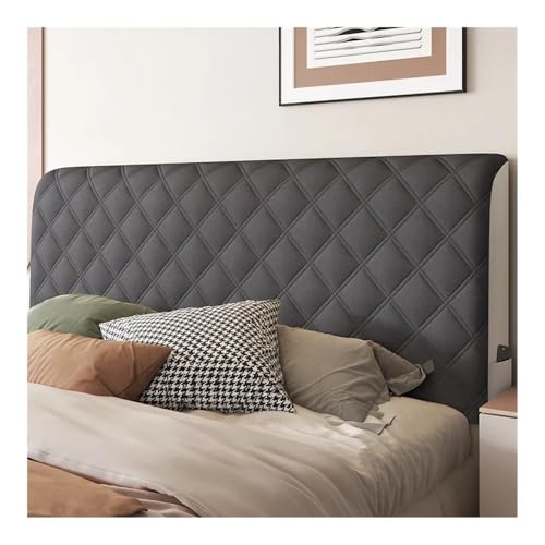HUIJIQX Dicker All-Inclusive-Samt-Kopfteilbezug – gesteppter Kopfteilbezug – Dunkelgrau – 230 x 70 cm (B x H) von HUIJIQX