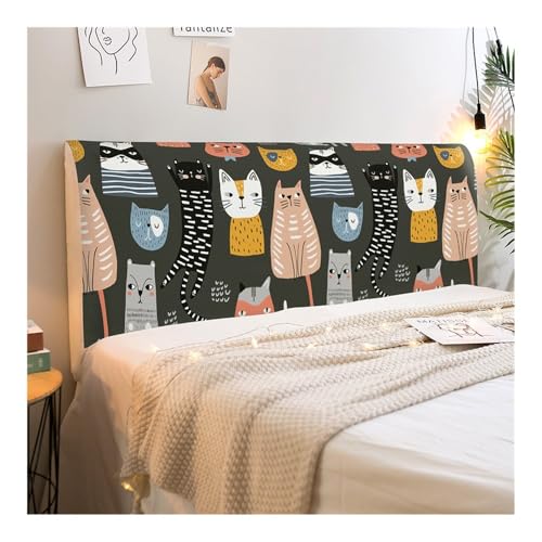HUIJIQX Elastische All-Inclusive-Bettkopfabdeckung, bedruckt, universal, staubdicht, für Schlafzimmer, Zimmer, Sofa, dicker weicher Kopfteilbezug (12,1,6 m) von HUIJIQX