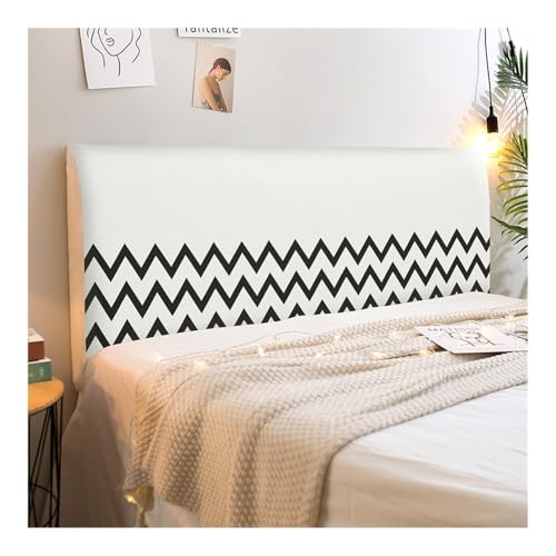 HUIJIQX Kopfteil-Tagesdecke Stil schwarz und weiß Polyester bedruckt Kopfteil Staubschutz Kopfteilschutz Abdeckung personalisiert (CTZ1677, L190 x H65cm von HUIJIQX