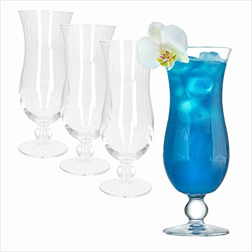 HUIJK 4X Blue Hawaii Cocktailglas 440ml Hurricane Kelch von HUIJK