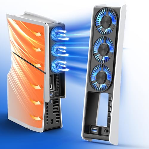 HUIJUTCHEN PS5 Slim Lüfter, Auto ON/OFF PS5 Slim Kühler mit 2 Stufig Kühlung Leise Lüfter für PS5 Slim mit LED-Licht & USB Anschluss für PS5 Slim Digital & Disk PS5 Slim Zubehör (Nicht für PS5) HUIJUTCHEN PS5 Slim Lüfter, Auto ON/OFF PS5 Slim Kühler mit 2 Stufig Kühlung Leise Lüfter für PS5 Slim mit LED-Licht & USB Anschluss für PS5 Slim Digital & Disk PS5 Slim Zubehör (Nicht für PS5) von HUIJUTCHEN