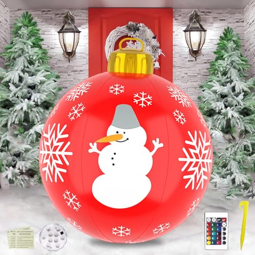 Aufblasbare Weihnachtskugeln,Aufblasbarer Weihnachtsball 60cm,Aufblasbare PVC Weihnachtskugeln,Aufblasbare Kugelverzierungen,für Hochzeit Garten Home Decor Hof Außendekoration von HUIKUANGEU