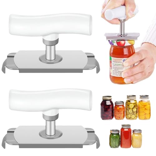 Effortless Arthritis Jar Opener,2 Stück Glasöffner Schraubdeckelöffner,Dosenöffner,Arthritis Glasöffner,Edelstahl Verstellbarer Glasöffner,Dosenöffner Senioren,für Familie,Picknick von HUIKUANGEU