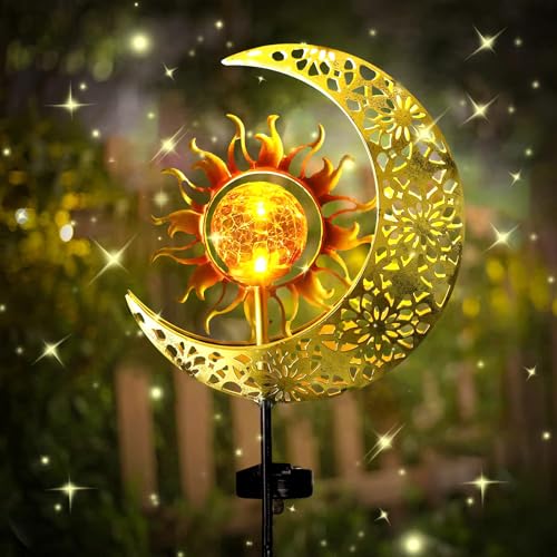 HUIKUANGEU Mond Solarlampen für Außen Garten, Solarleuchten Deko, Metall Solar LED für Terrasse, Balkon, Pfahlpfad HUIKUANGEU Mond Solarlampen für Außen Garten, Solarleuchten Deko, Metall Solar LED für Terrasse, Balkon, Pfahlpfad von HUIKUANGEU