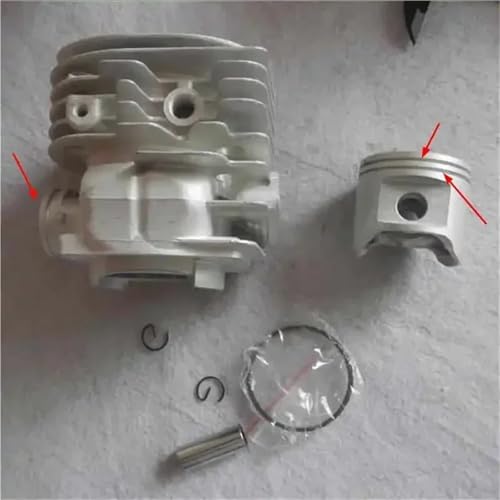 HUILA 365XP 48MM Zylinder-KIT RUNDE ODER QUADRATISCHE EINLASS for 365 371 372 KETTENSÄGE KOLBEN Ring PIN Clips Montage 503691073(Round Inlet 2 Rings) von HUILA