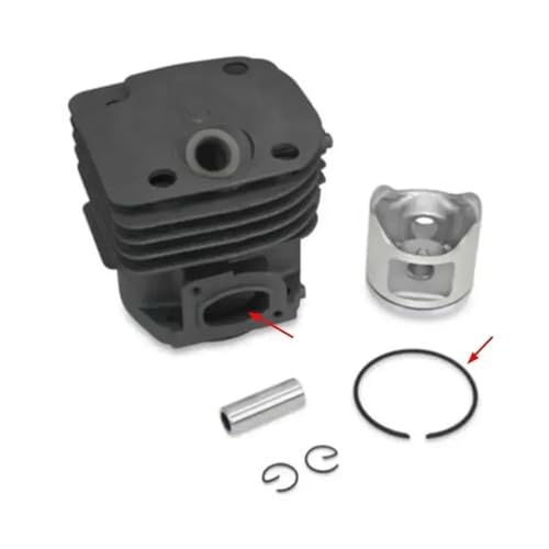 HUILA 365XP 48MM Zylinder-KIT RUNDE ODER QUADRATISCHE EINLASS for 365 371 372 KETTENSÄGE KOLBEN Ring PIN Clips Montage 503691073(Square Intake 1 Ring) von HUILA