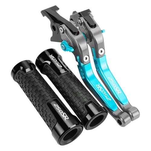 HUILA For 250SR 250 SR 2017 2018 2019 2020 2021 2023 2024 Motorrad Bremse Kupplung Hebel Griff Bar Griff Griff Lenker Enden(SKY BLUE) von HUILA