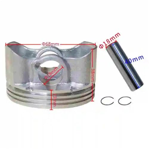 HUILA GB200 KOLBENSATZ 68 MM 70 mm 72 MM for GB225 8.5HP 9.5HP 200CC 224CC BENZINMOTOR PINNE AUßENBORD Ring Clips PIN Montage(Dia.68XH38mm GB200) von HUILA