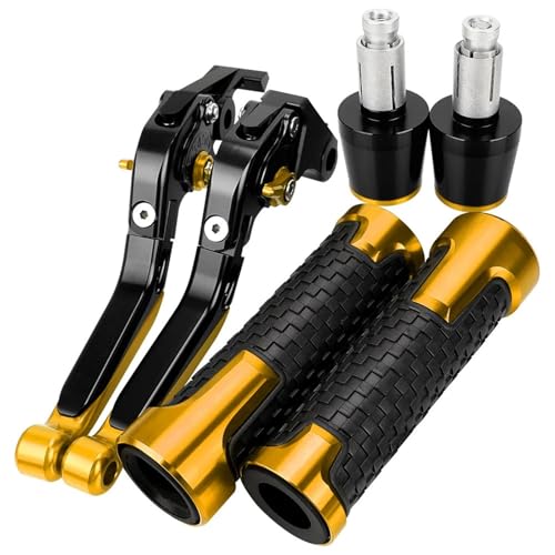 HUILA Motorrad Aluminium Bremse Kupplung Hebel Lenker Handgriffe Enden for MT15 MT 15 MSLAZ Z150 2005-2020 2021 2022 2023 2024(Yellow) von HUILA