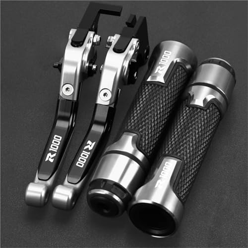HUILA Motorrad Bremse Kupplung Hebel & 7/8''22MM Hand Griff Lenker Griffe for GSXR1000 GSXR 1000 GSX R GSX-R 1000 2005 2006(Orange) von HUILA