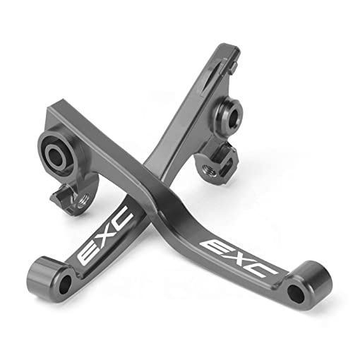 HUILA Motorradzubehör 2023 CNC-Kupplungsbremshebel passend for EXC EXCF 150 250 300 350 450 500 EXC-F TPI Motocross-Griffhebel(Titanium-EXC Logo) von HUILA