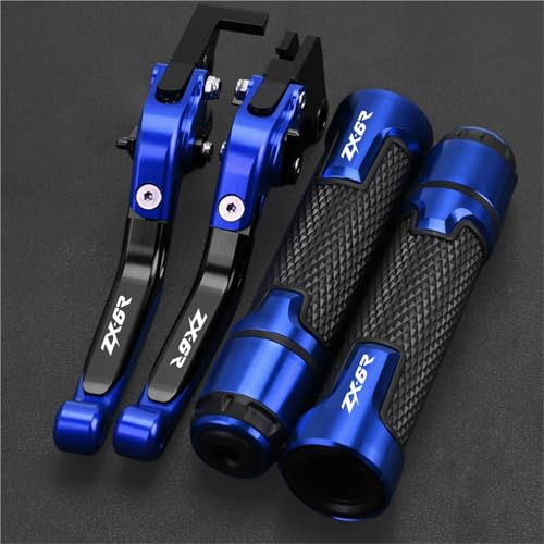 HUILA Zubehör Motorrad for ZX6R 2005 2006 Bremse Kupplung Hebel & 7/8''22MM Hand Griff Bar Lenker Griffe(MULTI) von HUILA