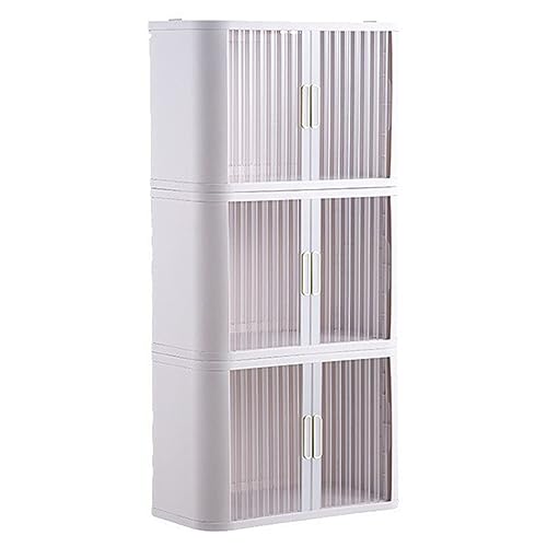 HUIMOZ Aufbewahrungsschrank aus Kunststoff, weiß, Faltbarer Schrank mit 180° versteckten Rolltüren und Rollen, hohe Werkzeugschränke für Home Office, Klassenzimmer, Keller, Akte HUIMOZ Aufbewahrungsschrank aus Kunststoff, weiß, Faltbarer Schrank mit 180° versteckten Rolltüren und Rollen, hohe Werkzeugschränke für Home Office, Klassenzimmer, Keller, Akte von HUIMOZ