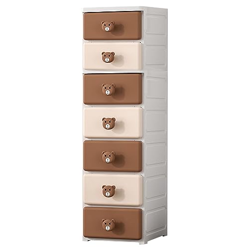 HUIMOZ Aufbewahrungsschrank mit mehrstöckigen Schubladen und Griffen in Cartoon-Tierform, Küchen-Organizerschrank mit Rollen, Schrank, Sideboard, Akzentschrank für Wohnzimmer, B von HUIMOZ