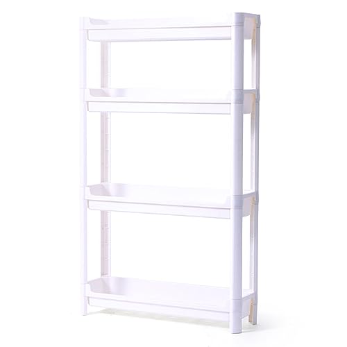 HUIMOZ Badezimmer-Aufbewahrungsschrank, Küchenregal, Boden, mehrschichtiger Hochschrank mit Rollen, freistehender Wäscheturm für Badezimmer, Wohnzimmer, Schlafzimmer, Küche, wei von HUIMOZ