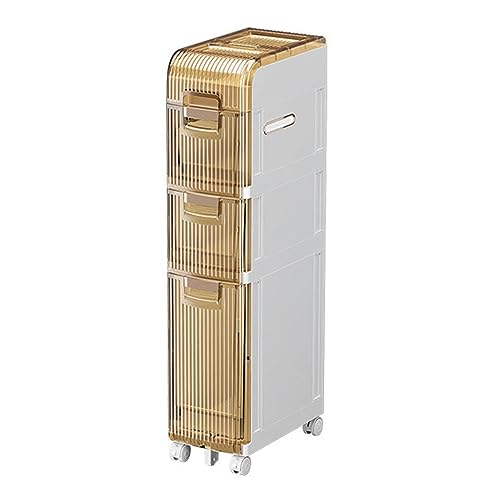 HUIMOZ Badezimmer-Aufbewahrungsschrank, ultraschmaler Naht-Sideboard, Küchennahtschrank, Standschrank mit durchsichtigen Schubladen und Rollen, freistehende Schränke für Kleider HUIMOZ Badezimmer-Aufbewahrungsschrank, ultraschmaler Naht-Sideboard, Küchennahtschrank, Standschrank mit durchsichtigen Schubladen und Rollen, freistehende Schränke für Kleider von HUIMOZ