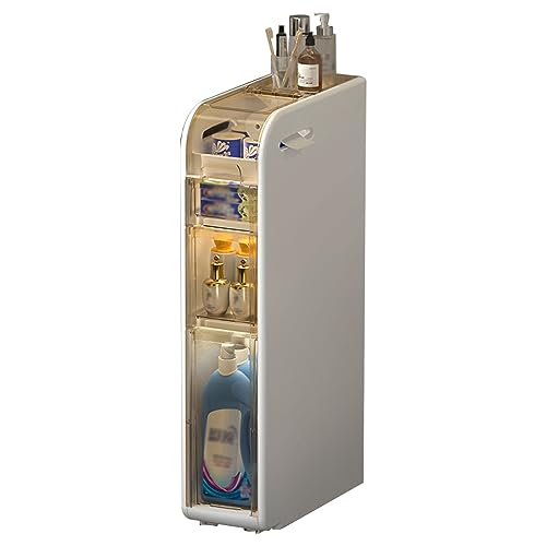 HUIMOZ Badezimmer-Aufbewahrungsschrank mit durchsichtigen Schubladen und Rollen, freistehender schmaler Hochschrank für Küche/Flur/Wohnzimmer/Toilettenlücke/Schlafzimmer/Waschkü von HUIMOZ