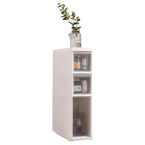 HUIMOZ Badezimmer-Unterschrank, seitlicher Aufbewahrungs-Organizer aus Kunststoff, freistehender Schrank mit durchsichtigen Schubladen für Küche/Flur/Wohnzimmer/Toilettenlücke/S von HUIMOZ