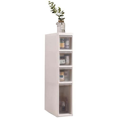 HUIMOZ Badezimmer-Unterschrank, seitlicher Aufbewahrungs-Organizer aus Kunststoff, freistehender Schrank mit durchsichtigen Schubladen für Küche/Flur/Wohnzimmer/Toilettenlücke/S von HUIMOZ