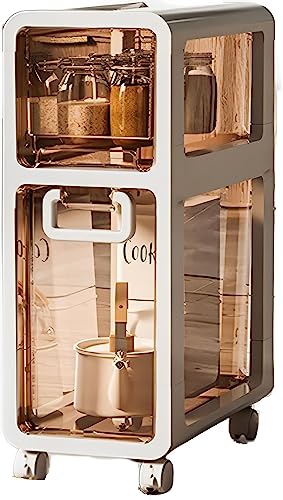 HUIMOZ Badezimmer-Unterschrank mit durchsichtigen Kunststoffschubladen, schlankes Design, Aufbewahrungsturm mit großer Kapazität für kleine Räume, schmale Kommode mit 2/3/4/5 Eb von HUIMOZ