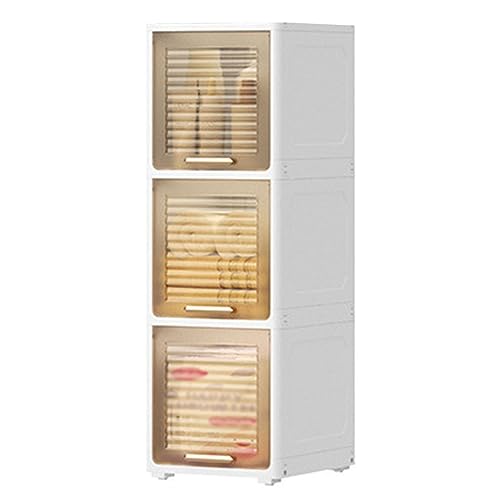 HUIMOZ Badezimmerschrank, freistehender Unterschrank mit mehrstöckigen, durchsichtigen Schubladen, großer Vitrinenschrank mit Rollen, Küchenschrank, Aufbewahrungsschrank für das von HUIMOZ