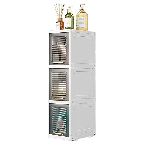 HUIMOZ Badezimmerschrank, freistehender Unterschrank mit mehrstöckigen, durchsichtigen Schubladen, großer Vitrinenschrank mit Rollen, Küchenschrank, Aufbewahrungsschrank für das HUIMOZ Badezimmerschrank, freistehender Unterschrank mit mehrstöckigen, durchsichtigen Schubladen, großer Vitrinenschrank mit Rollen, Küchenschrank, Aufbewahrungsschrank für das von HUIMOZ