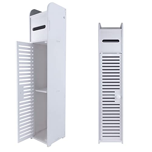 HUIMOZ Badezimmerschrank mit 4 Ebenen, wasserdicht, Regal-Organizer mit 1 Tür, 81 x 16 x 16 cm, Schrank-Aufbewahrungslösung von HUIMOZ