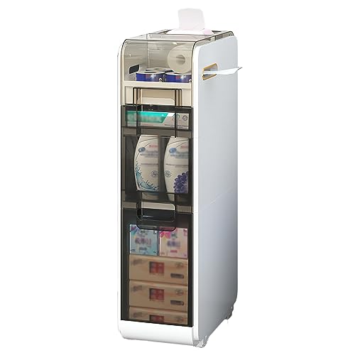 HUIMOZ Freistehender Badezimmerschrank, Kleiner Beistellschrank, Fugenregal, Toilettenpapierhalter mit Stauraum für Artikel des täglichen Bedarfs, Waschmittel, Badezimmerzubehör HUIMOZ Freistehender Badezimmerschrank, Kleiner Beistellschrank, Fugenregal, Toilettenpapierhalter mit Stauraum für Artikel des täglichen Bedarfs, Waschmittel, Badezimmerzubehör von HUIMOZ