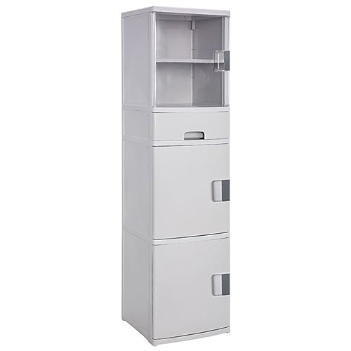 HUIMOZ Glasvitrine mit Tür und Schubladen, Vitrinenschrank, bodenstehendes Bücherregal für Badezimmer, Schlafzimmer, Wohnzimmer, Küche, Speisekammer, Home Office von HUIMOZ