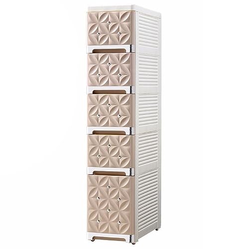 HUIMOZ Hoher Eckschrank, Bauernhaus-Aufbewahrungsschrank mit Schubladen und Rollen, platzsparend für Küche, Bad, Wohnzimmer, Waschküche, Schlafzimmer von HUIMOZ