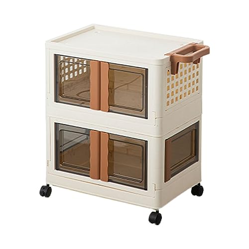 HUIMOZ Klappbarer Badezimmerschrank, freistehender Organizerschrank für das Wohnzimmer mit Rollen, Küchen-Vorratsschrank mit Türen für Schlafzimmer, Arbeitszimmer, Eingangsberei HUIMOZ Klappbarer Badezimmerschrank, freistehender Organizerschrank für das Wohnzimmer mit Rollen, Küchen-Vorratsschrank mit Türen für Schlafzimmer, Arbeitszimmer, Eingangsberei von HUIMOZ